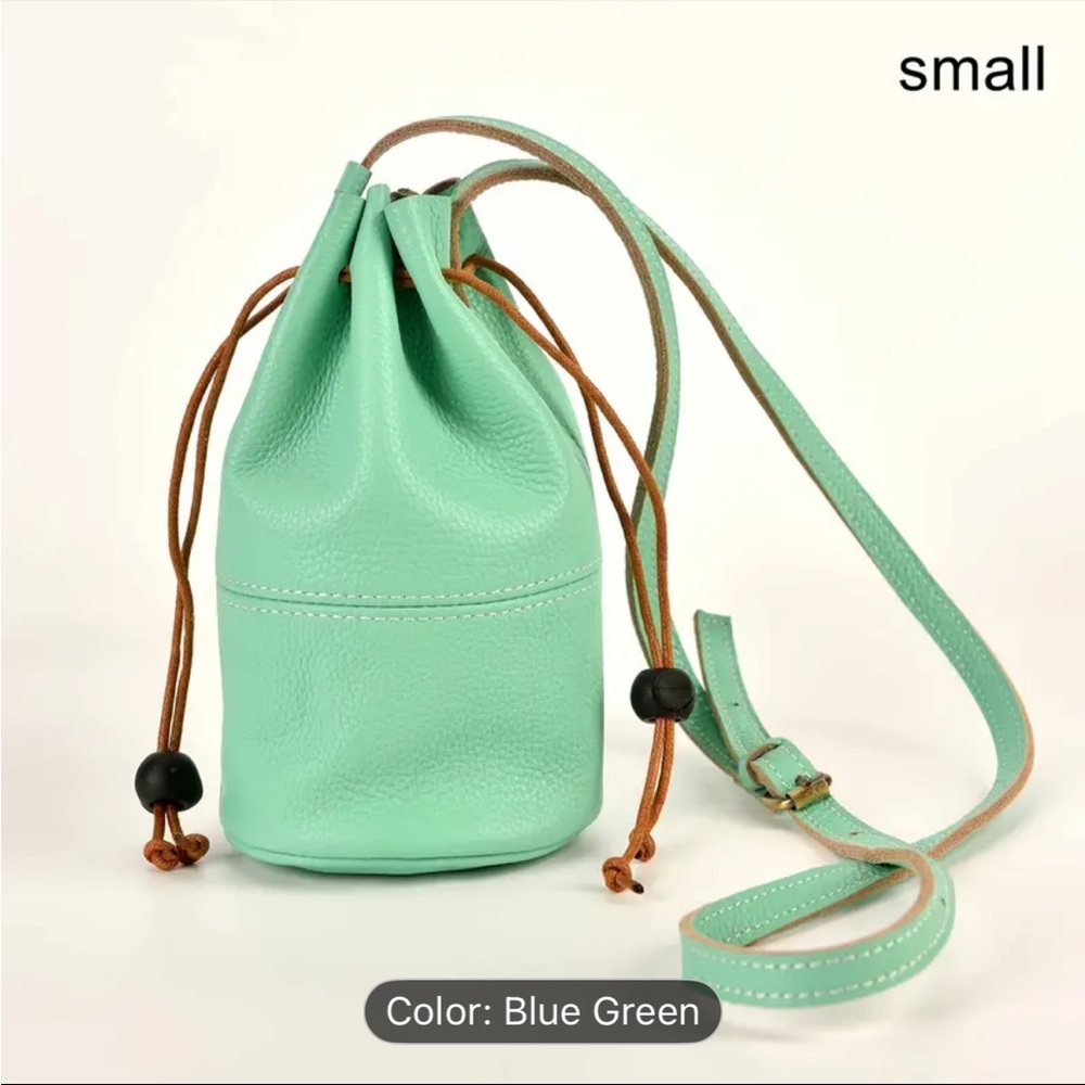Elegant Mint Green Leather Crossbody Bag